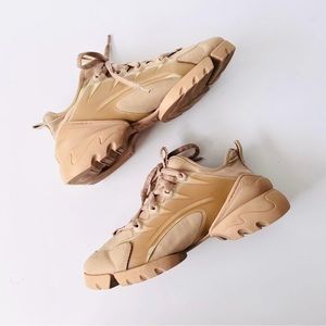 Authentic Dior Beige D-Connect Low Top Sneakers Size 38 | US size 8